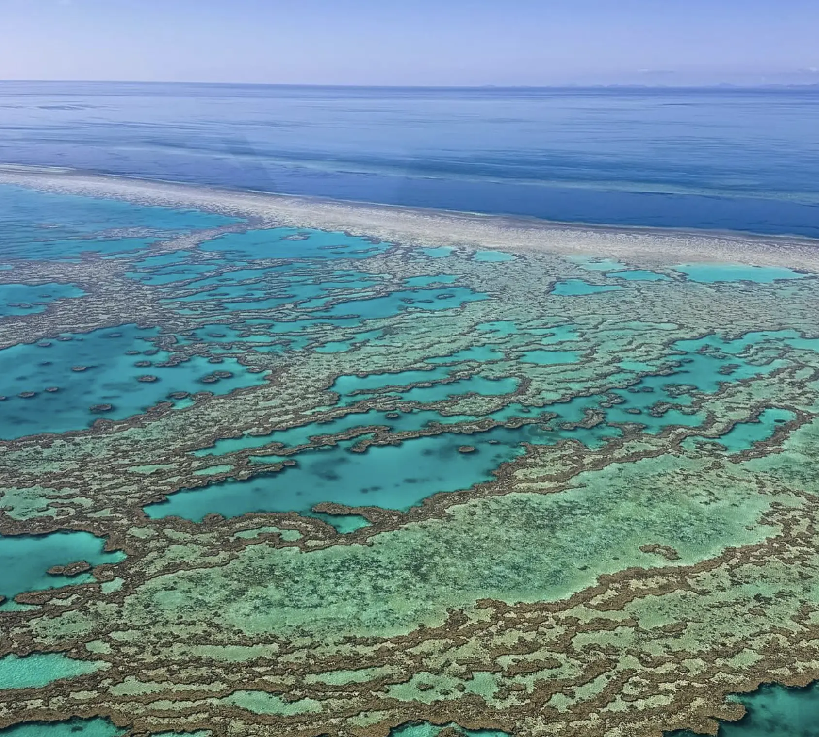 Helicopter view Great Barrier Reef