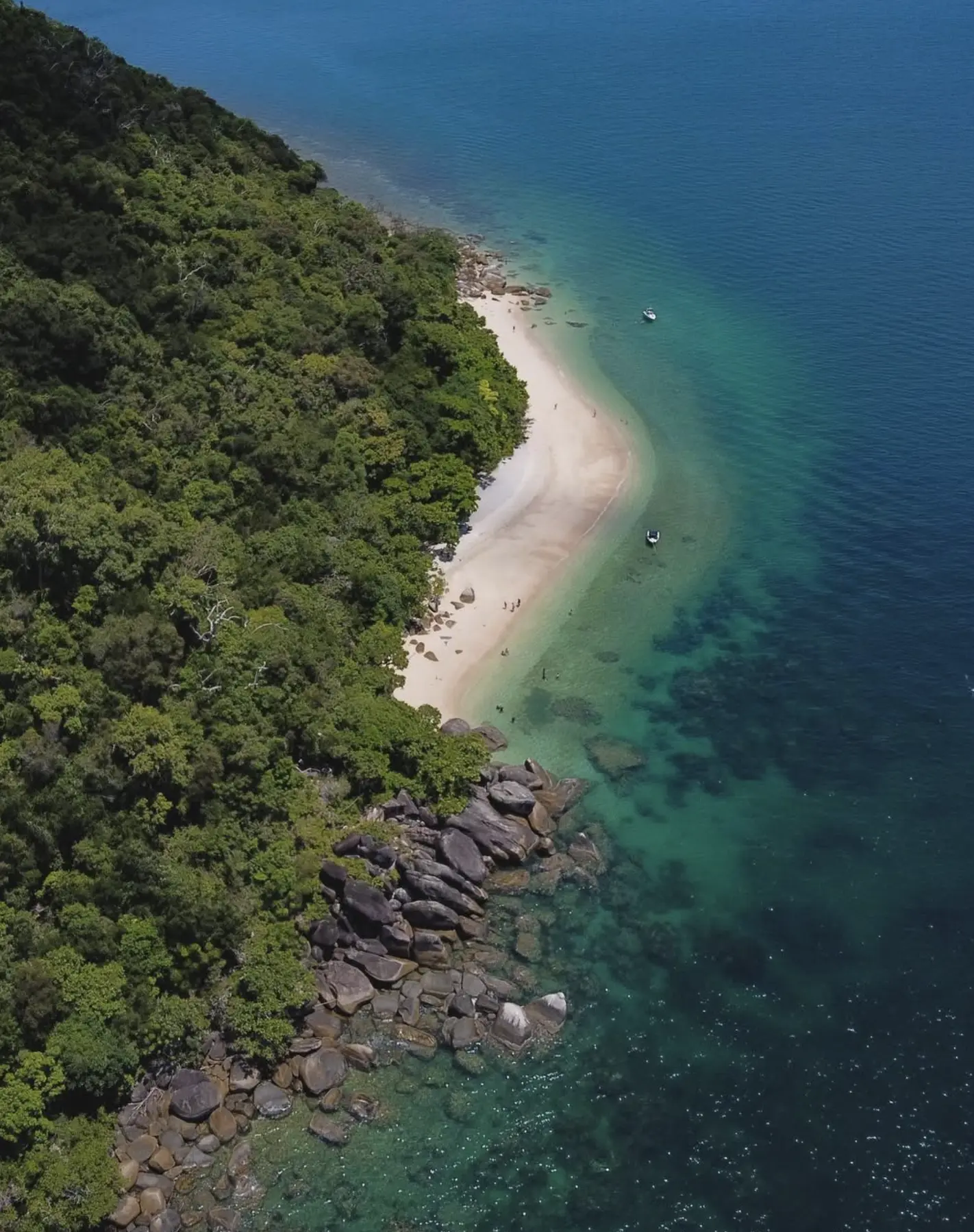 Fitzroy Island coral beach at sunset
