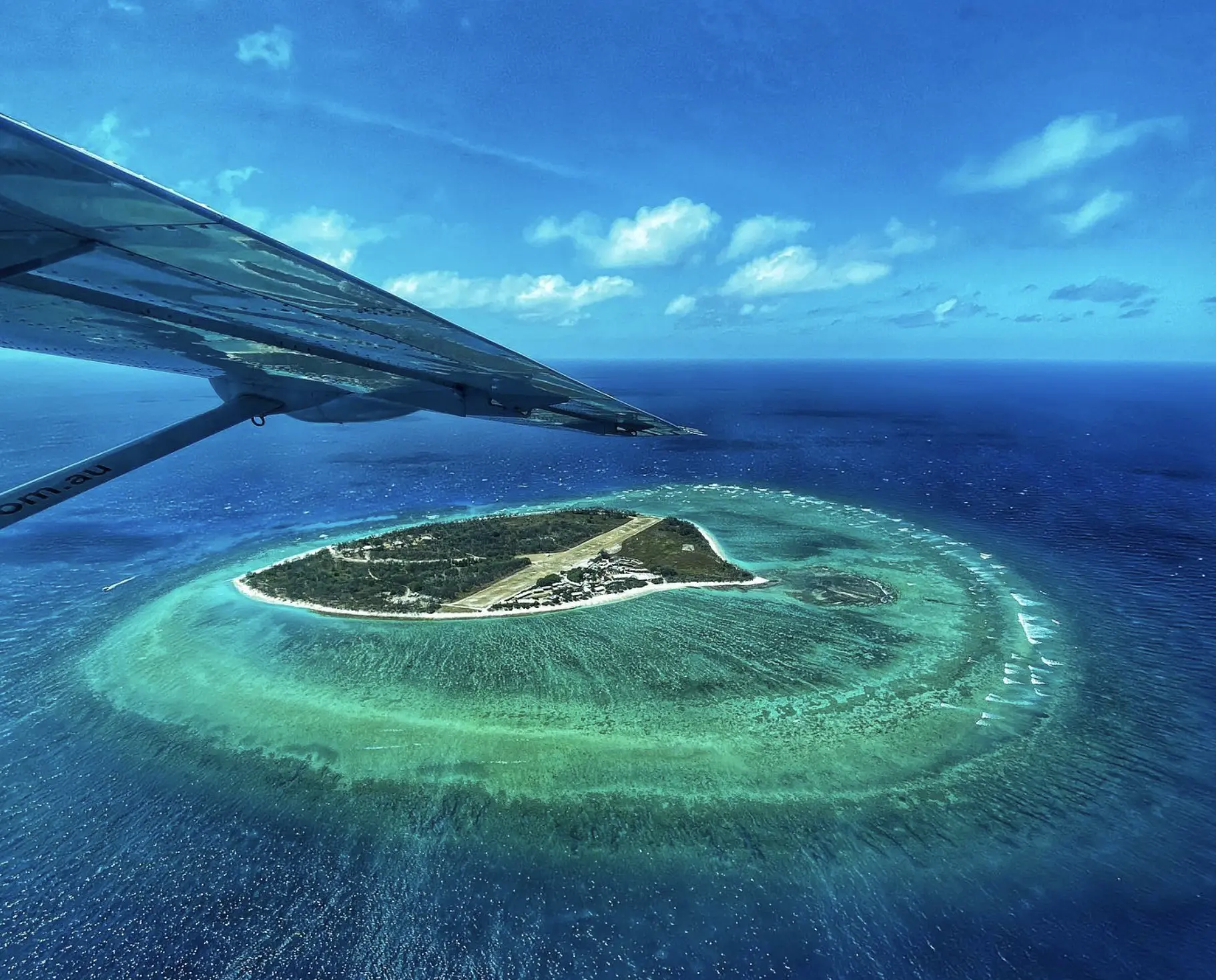 aerial view of lady elliot island on the southern great barrier reef