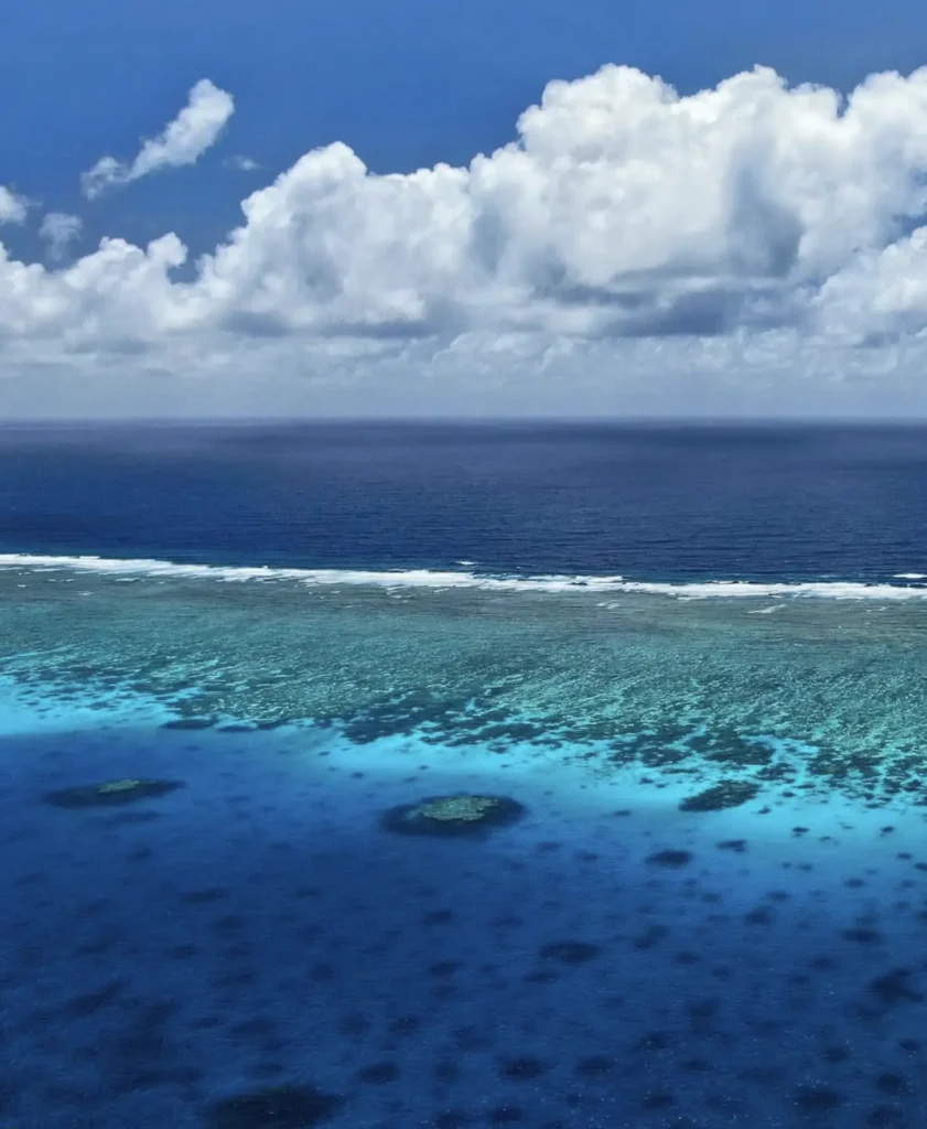 aerial view of the Great Barrier Reef’s vast coral formations