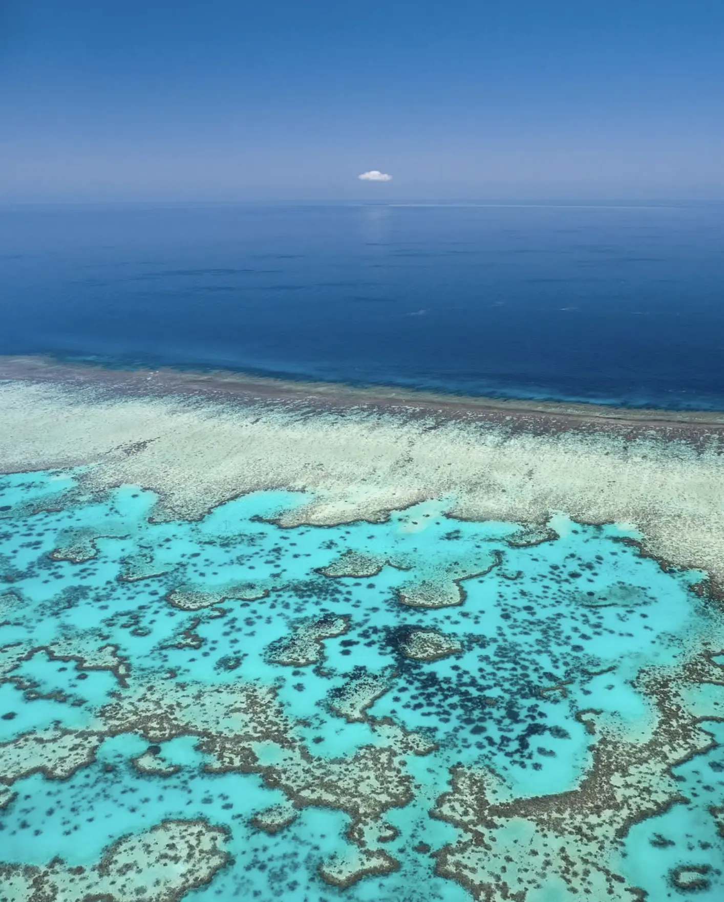 aerial view of the vast Great Barrier Reef